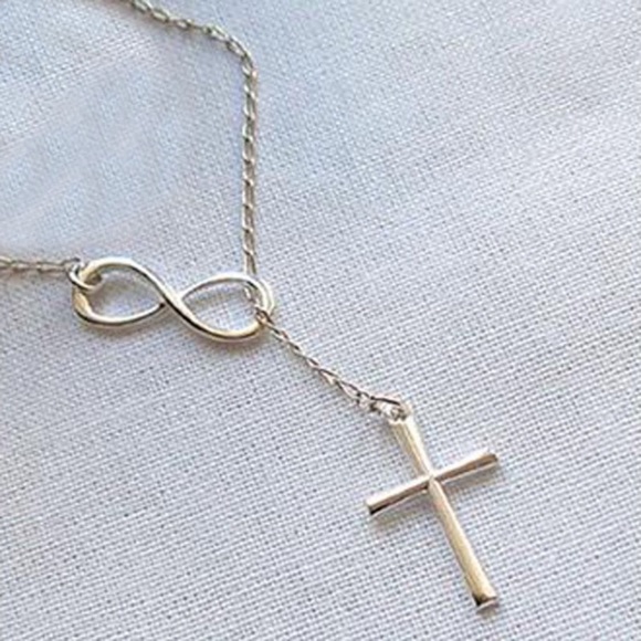 Have Faith Silver Infinity Lariat Necklace ❤️ - Picture 6 of 8